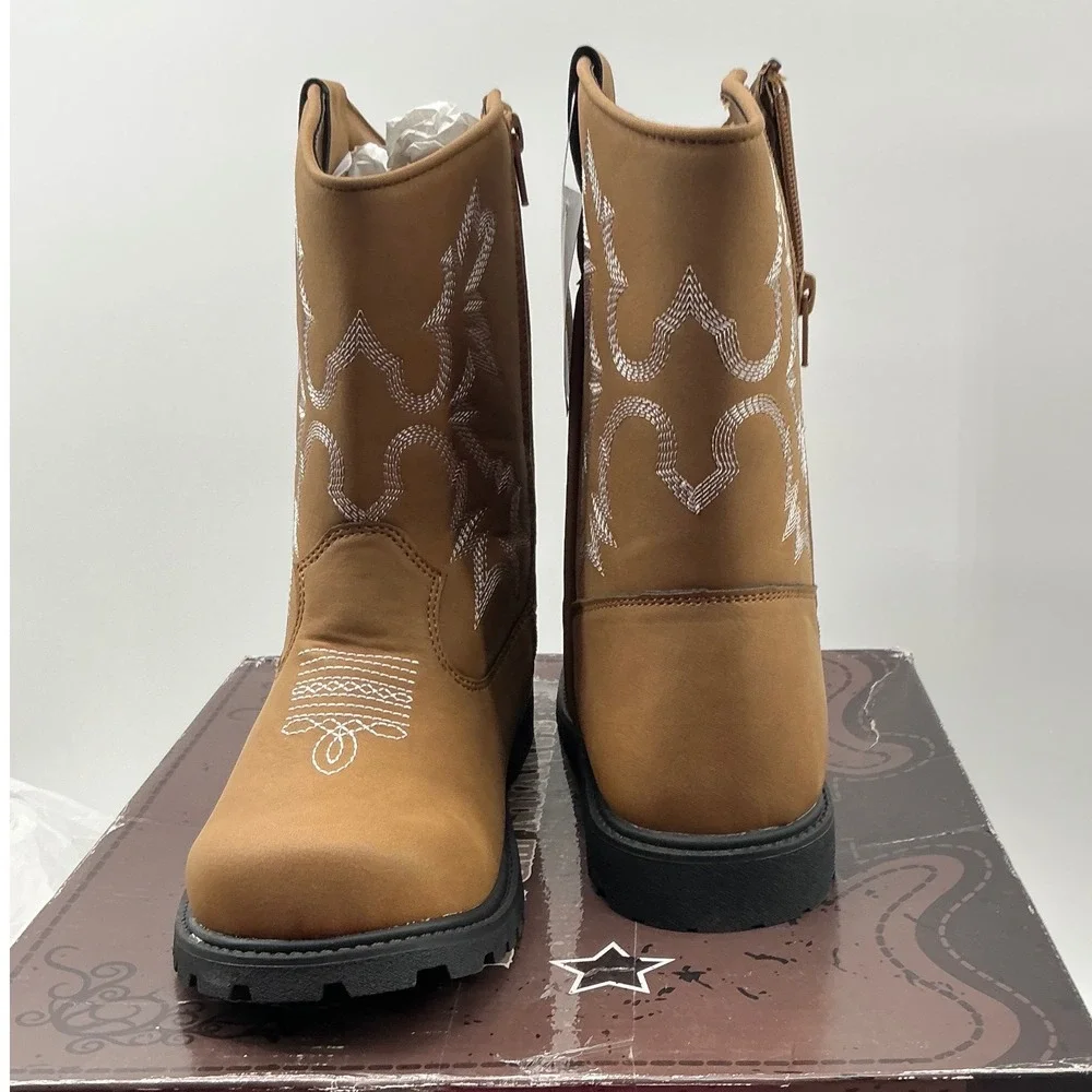 Canyon Trails Kids Tan Western Cowboy Boots CT-K102-TN Size 6M NWT